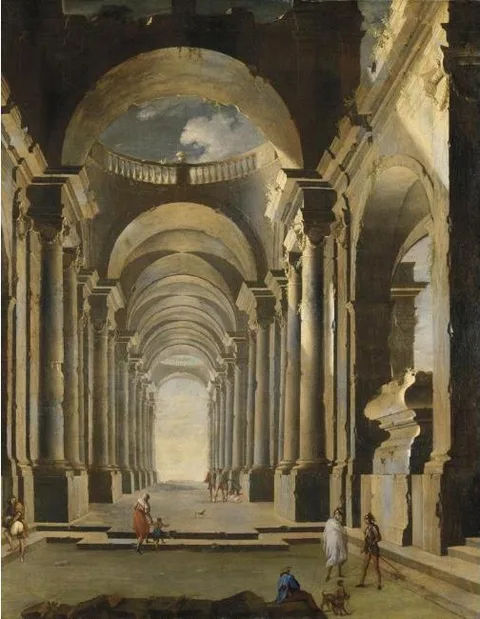 Leonardo Coccorante, Architecture with Figures