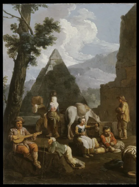 Paolo Monaldi, Peasants near Roman Ruins