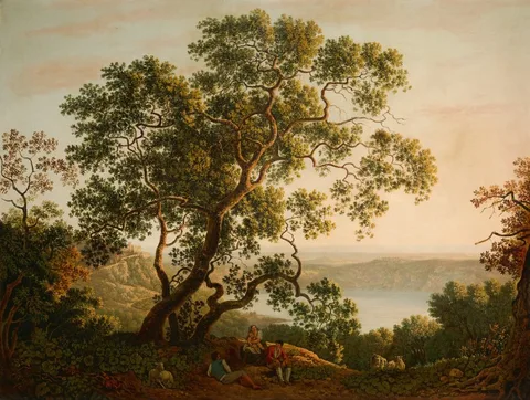 Carlo Labruzzo, Lago Di Nemi, a View at Twilight