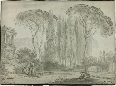 Carlo Labruzzo, Mourners in a Graveyard
