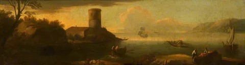 Agostino Tassi, Mediterranean Coast with Shipping