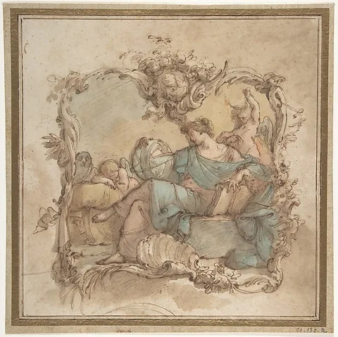 Mauro Gandolfi, Vignette with an Allegorical Figure of Astronomy