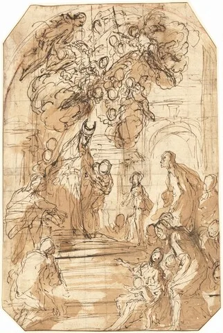Antonio Zanchi, Presentation of the Virgin in the Temple [recto]