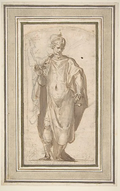 Cesare Nebbia, Standing Figure of a Warrior King