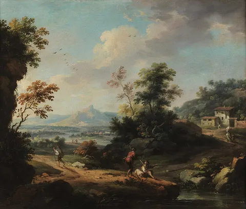 Vittorio Amedeo Cignaroli, Landscape with figures