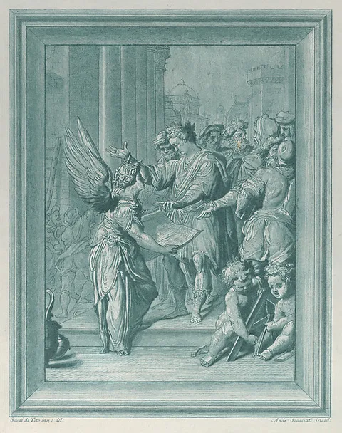 Andrea Scacciati II, An angel directing the construction of a building