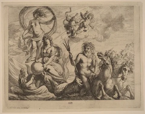 Cornelis Schut, Neptune with Two Horses on the Sea