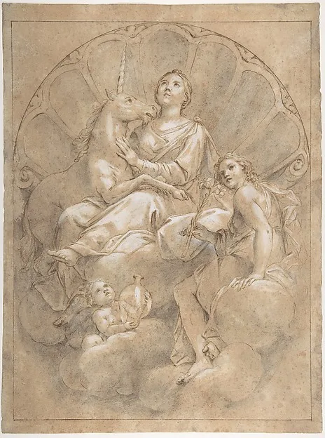 Marcantonio Franceschini, Allegorical Figure of Purity with a Unicorn