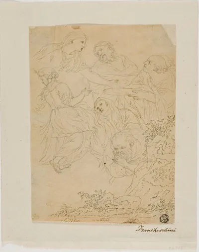 Marcantonio Franceschini, Sketches of Figures, Landscape