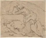 Giuseppe Cades, The Dead Christ Mourned by Saint Mary Magdalen (recto); The Holy Family with an Attendant (verso)