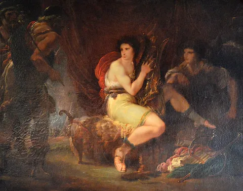 Giuseppe Cades, Achilles in his Tent with Patroclus, Playing a Lyre, surprised by Ulysses and Nestor