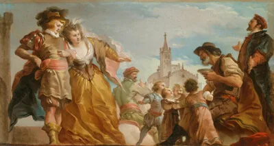 Giuseppe Cades, The Meeting of Gautier, Count of Antwerp, and his Daughter, Violante