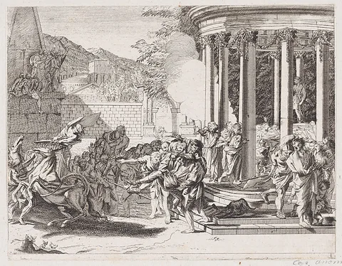 Arnold van Westerhout, Sinorix being carried from the temple after being poisioned