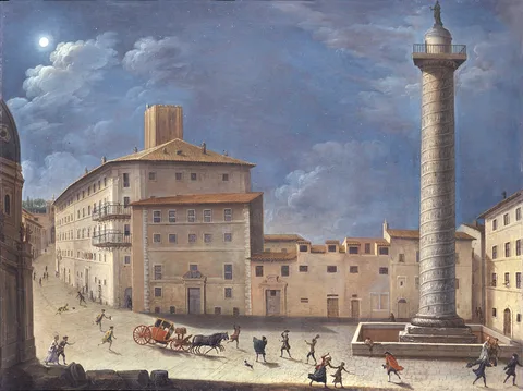 Giacomo van Lint, Genre scene at the Trajan's Column