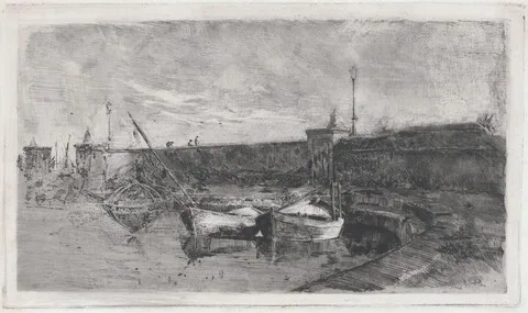 Uberto Dell’Orto, The Harbor at Viareggio [La Darsena]