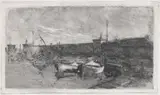 Uberto Dell’Orto, The Harbor at Viareggio [La Darsena]