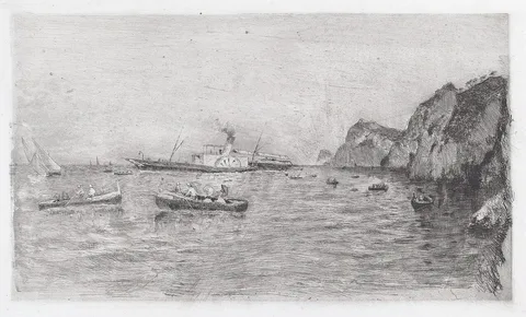 Uberto Dell’Orto, Harbor at Capri [Marina di Capri]