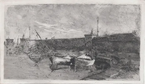 Uberto Dell’Orto, The Harbor at Viareggio [La Darsena]