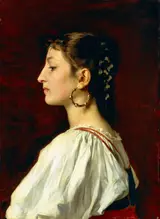 Nicolò Barabino, Profile portrait of a woman (1876)