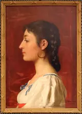 Nicolò Barabino, Profile portrait of a woman (1878)
