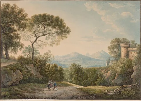 Franz Kaisermann, View from Tivoli across the Tiber Valley at Sunset