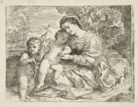 Andrea Camassei, Heilige Familie met de jonge Johannes de Doper