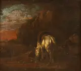 Michelangelo Cerquozzi, Landscape with a White Horse Grazing