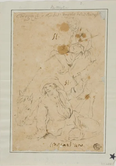 Michelangelo Cerquozzi, Two Peasants with Donkey