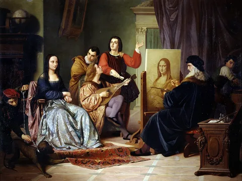 Cesare Maccari, Leonardo Painting the Mona Lisa