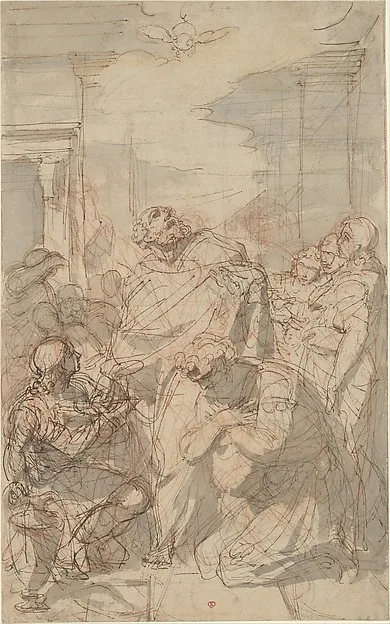 Laurent Pêcheux, St. Peter Baptizing Cornelius (Acts 10: 44-48)