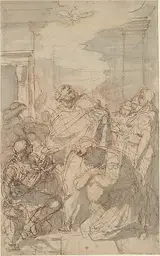Laurent Pêcheux, St. Peter Baptizing Cornelius (Acts 10: 44-48)