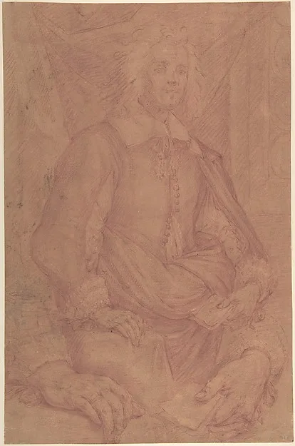 Mario Balassi, Study for a Three-Quarter-Length Portrait of a Gentleman (recto), Study of a Clothed Figure and a Foot (verso)