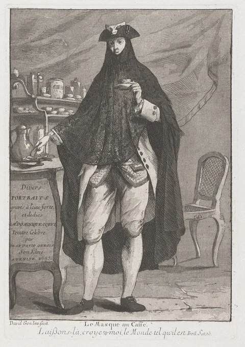 Giovanni David, Le Masque au caffé (The Masked Man Taking Coffee)