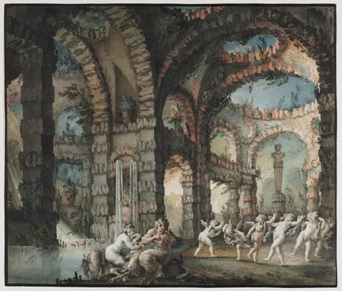 Giovanni David, Family of Satyrs with Dancing Cherubs
