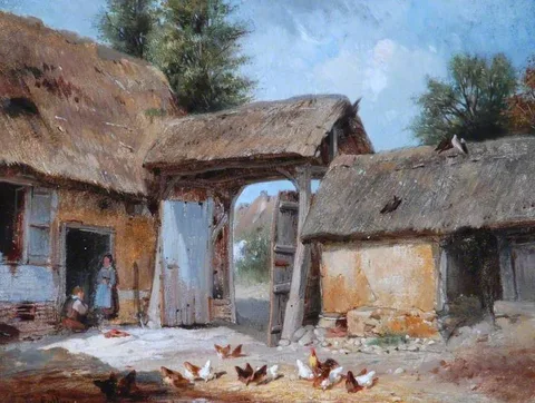 Pierre Cottin, Farmyard with Poultry