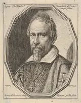 Ottavio Leoni, Christoforo Roncalli, called Pomerancio, a bust-length portrait in a twelve-sided frame