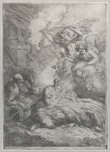 Bartolomeo Biscaino, The Nativity with Angels