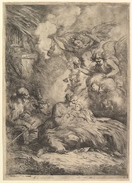 Bartolomeo Biscaino, The Nativity with Angels