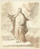 Domenico Mondo, Heilige Brigitta, staande met het schip in de rechterhand