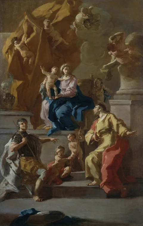 Domenico Mondo, The Virgin and Child Enthroned, with Angels and Two Saints