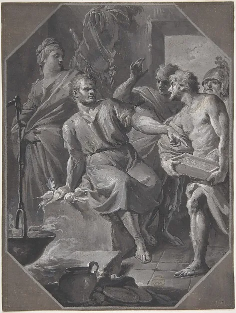 Fedele Fischetti, Manius Curius Dentatus Refusing the Presents of the Samnite Ambassadors