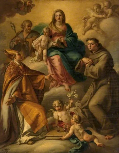 Fedele Fischetti, The Holy Family with Saints Januarius and Anthony of Padua