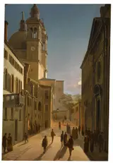Frans Vervloet, Venice, the Rio Terrà Catecumeni, with Santa Maria della Salute in the Distance