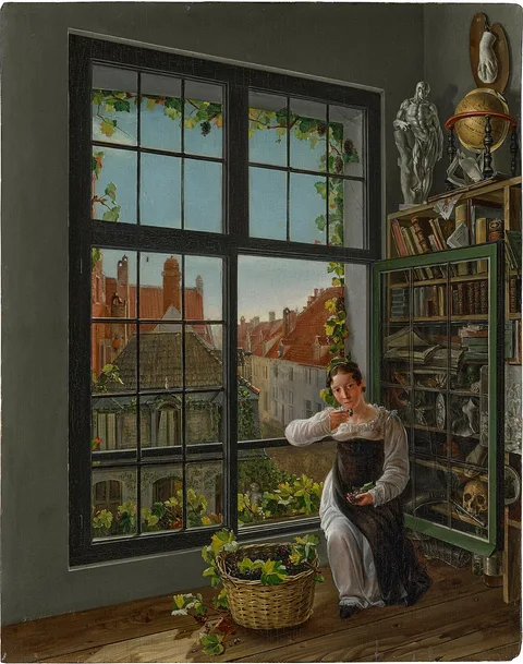 Frans Vervloet, Woman at a window, Mechelen, 1816