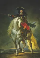 Ilario Spolverini, Porträt des Antonio Farnese, Herzog von Parma on horseback