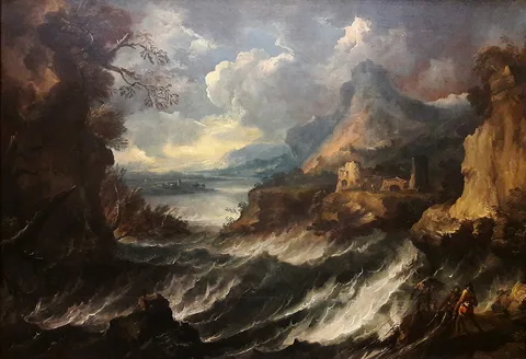 Antonio Maria Marini, Choppy sea (detail).