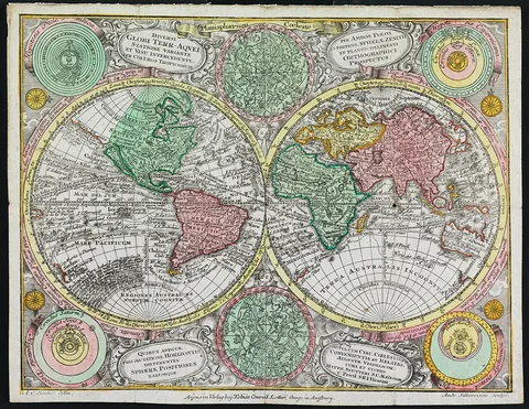 Georg Mätthaus Seutter, Diversi globi terr-aqvei statione variante et visu intercedente per coluros tropicorum, per ambos polos et particul