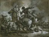 Francesco Casanova, Cavalry Skirmish with a Fallen Drummer at Left