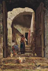 Aurelio Tiratelli, Conversation in an alleyway