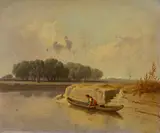 Károly Markó the Younger, Landscape with a River and a Boat in the Foreground
